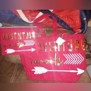 Olive and Hill Tote Bag 1 Large Bag& 1 Small Clutch Cosmetic Bag.NEW OFFER$39